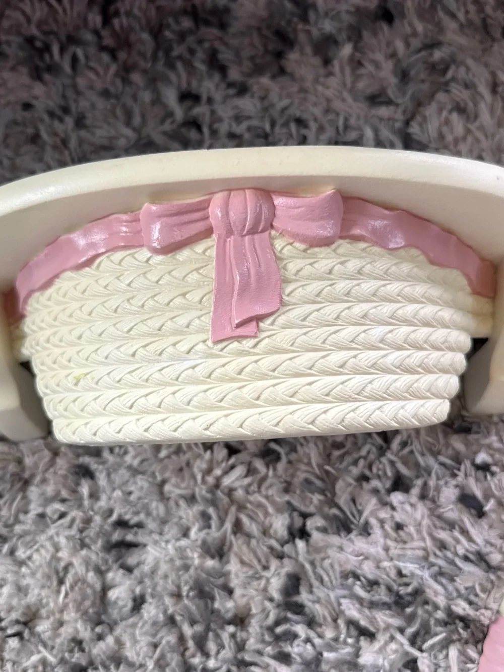 Home Interiors Cream and Pink Basketweave Wall Decor Set